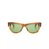 garrett leight lunettes de soleil transparente à monture carrée - marron