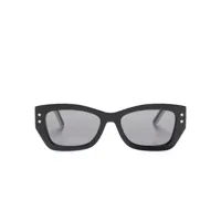 dior eyewear lunettes de soleil rectangulaires à logo imprimé - noir