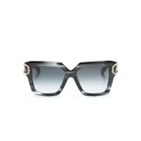 valentino eyewear lunettes de soleil carrée à détail vlogo - noir