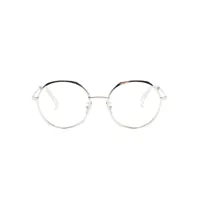 celine eyewear lunettes de vue à monture ronde métallique - argent