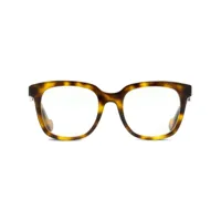 moncler eyewear lunettes de vue carrées à effet écailles de tortue - marron