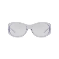 courrèges lunettes de soleil hybrid 01 à monture ovale - tons neutres