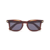 zegna lunettes de soleil rectangulaires à rayures - marron