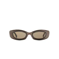 fendi eyewear lunettes de soleil rectangulaires à plaque logo - marron