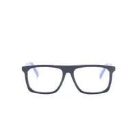 moncler eyewear lunettes de vue rectangulaires à logo imprimé - bleu