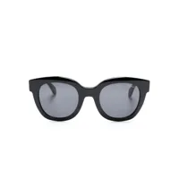 chopard eyewear lunettes de soleil rondes à plaque logo - noir