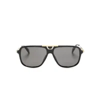 chopard eyewear lunettes de soleil à monture pilote gravée - noir
