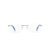chopard eyewear lunettes de vue carrées à logo gravé - argent
