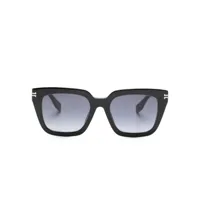marc jacobs eyewear lunettes de soleil rectangulaires à logo gravé - noir
