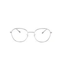 ray-ban lunettes de vue rondes à logo gravé - argent
