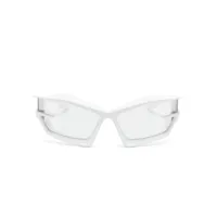 givenchy eyewear lunettes de soleil giv cut à moonture oversize - blanc