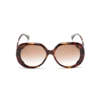 chloé eyewear lunettes de vue oversize à logo - marron