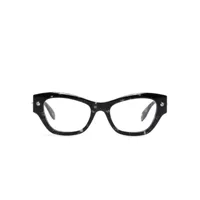 alexander mcqueen eyewear lunettes de vue à effet écaille de tortue - noir