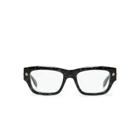 alexander mcqueen eyewear lunettes de vue à détails de clous - noir
