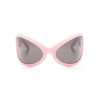 acne studios lunettes de soleil oversize à monture ronde - rose