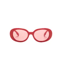 burberry kids lunettes de soleil à monture ovale - rouge