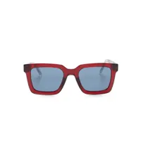 hugo lunettes de soleil carrées à logo imprimé - rouge