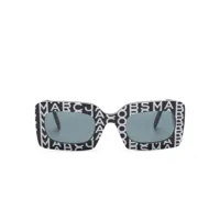 marc jacobs eyewear lunettes de soleil à motif monogrammé - noir