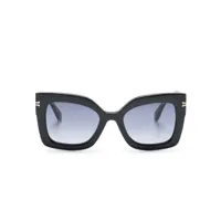 marc jacobs eyewear lunettes de soleil carrées à logo gravé - noir
