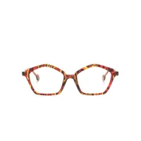 l.a. eyeworks lunettes de vue whirly bird à monture géométrique - rouge
