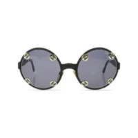 chanel pre-owned lunettes de soleil rondes à logo cc - noir