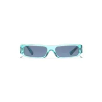dolce & gabbana kids lunettes de soleil carrées à plaque logo - bleu