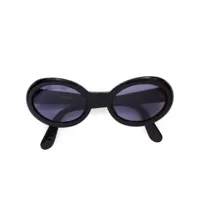 chanel pre-owned lunettes de soleil à monture ovale - noir