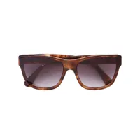 chanel pre-owned lunettes de soleil rectangulaires à effet écailles de tortue - marron