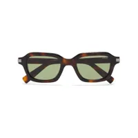 zegna lunettes de soleil à effet écailles de tortue - marron