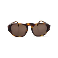 chanel pre-owned lunettes de soleil à monture ronde (1990-2000) - marron