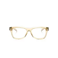gucci eyewear lunettes de vue carrées à logo gravé - jaune