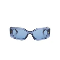 tory burch lunettes de soleil à monture rectangulaire - bleu