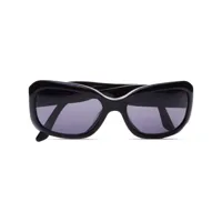 chanel pre-owned lunettes de soleil à monture rectangulaire (années 2000) - noir