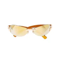 chanel pre-owned lunettes de soleil à monture ovale (années 2000) - jaune