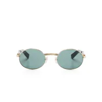cartier eyewear lunettes de soleil à monture ovale - blanc