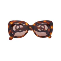 chanel pre-owned lunettes de soleil à monture ovale (années 1990-2000) - marron