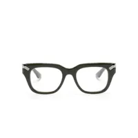 alexander mcqueen eyewear lunettes de vue carrées à logo gravé - vert