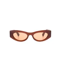 lanvin lunettes de soleil rectangulaires à logo - marron