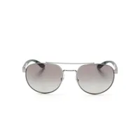 ray-ban lunettes de soleil rb3736l à monture pilote - argent