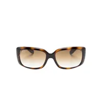ray-ban lunettes de soleil rb4389 à monture rectangulaire - marron