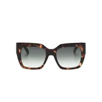 longchamp tortoiseshell oversize-frame sunglasses - marron