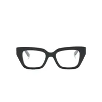 alexander mcqueen eyewear lunettes de vue carrées à logo gravé - noir