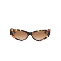versace eyewear lunettes de soleil greca strass - marron
