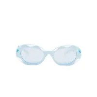 dolce & gabbana eyewear lunettes de soleil à monture ovale - bleu