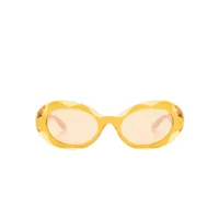 dolce & gabbana eyewear lunettes de soleil à monture ovale - jaune