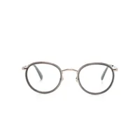moncler eyewear lunettes de vue ovales à logo gravé - noir