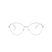 swarovski lunettes de vue ronde à ornement en cristal - argent