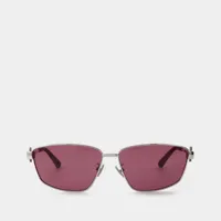 lunettes de soleil - bottega veneta - métal - argenté/violet