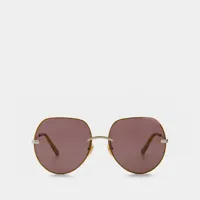 lunettes de soleil - chloé - métal - doré/violet