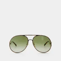 lunettes de soleil - chloé - métal - doré/vert